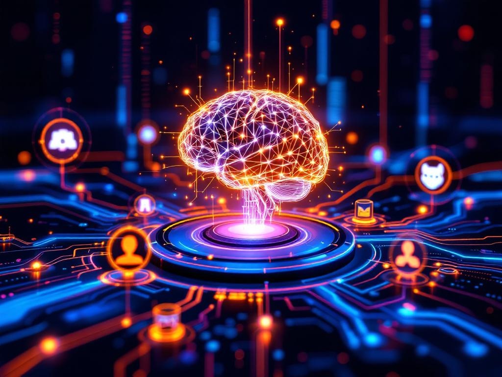 GLM-4.6과 LangChain, LlamaIndex, Hugging Face 같은 오픈소스 툴 연동을 시각화한 이미지